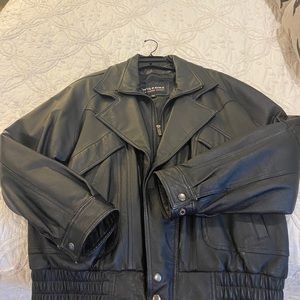 Wilson Leather Bomber Jacket Vintage Black